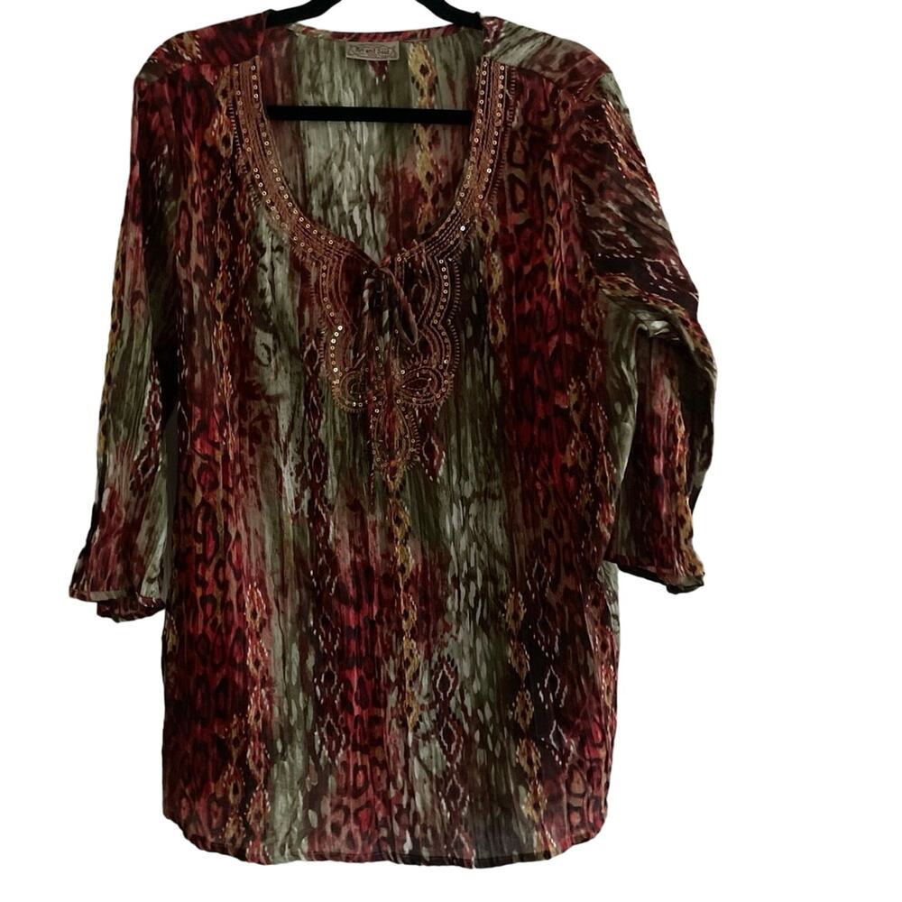 Art and Soul long sleeve peasant top, size Large, A07